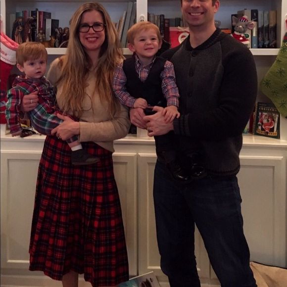 Pendleton vintage 70's 100% wool red, blue, yellow plaid pleated